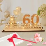 Ershi - carte anniversaire 60 ans, dcoration d`anniversaire cadeau homme femme avec chane lumineuse ...