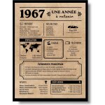 Ershi - carte de voeux d'anniversaire 1967 cadeau d'anniversaire anne de naissance 1967 affiche d'anniversair ...