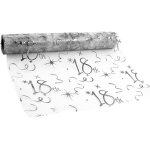 Ershi - chemin de table argent avec feuille d'or 28cm x 10m, chemin table anniversaire 18 ans table runner ...