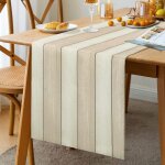 Ershi - chemin de table beige lin chemin de table blanc chemin de table mariage vintage rustique jardinage ...