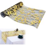 Ershi - chemin de table dor, 29 cm x 5 m chemin de table polyester, decoration de table, chemin de table ...