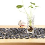 Ershi - chemin de table lavable 100 x30 cm gris fonc[5057]