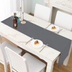 Ershi - chemin de table pour table  manger 42 x 150 cm - elgamment drap, 250 g / m charbon - idal ...
