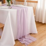 Ershi - chemin de table mousseline lilas nappe 70cmx3m décoration de table mariage pour anniversaire, ... Ershi - chemin de table mousseline lilas nappe 70cmx3m décoration de table mariage pour anniversaire, ...