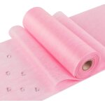 Ershi - chemin de table non tiss ruban de table, chemin table rose 23cmx30m, courroie dcoration de ...
