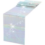 Ershi - chemin de table  paillettes pour fte disco - miroir dor rtro annes 70 et 80 - dcoration ...