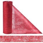 Ershi - chemin de table rouge non tiss ruban de table avec 150 c?urs, 23cmx30m dcoration de table rutilisab ...