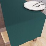 Ershi - chemin de table taille 32x183 cm tissu en toile de coton couleur unie meraude lavable en machine ...