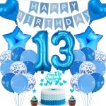 Ershi - décorations de 13e anniversaire bleu - décoration de gâteau pour garçon et fille - fête d'anniversaire ... Ershi - décorations de 13e anniversaire bleu - décoration de gâteau pour garçon et fille - fête d'anniversaire ...