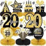 Ershi - décoration de table centre de table anniversaire 10pcs 20 ans centres de table en nid d'abeille ... Ershi - décoration de table centre de table anniversaire 10pcs 20 ans centres de table en nid d'abeille ...