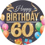 Ershi - dekora, disque d'azyme comestible happy birthday, dcoration pour gteaux d'anniversaire, rond ...