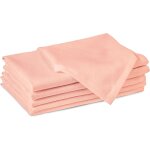 Ershi - encasa serviettes en tissu de coton ensemble de 6 taille 43x43 cm couleur unie pche lavable ...