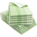 Ershi - ensemble de 10 torchons 100% coton, 50 x 70 cm, vert. [2716]