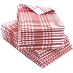 Ershi - ensemble de 10 torchons de vaisselle 100% coton, 50 x 70 cm, rouge. [2714]