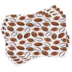 Ershi - football amricain lot de sets de table en 4 pices, balles de rugby, tissu lavable pour salle ...