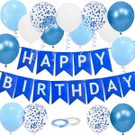 Ershi - guirlande happy birthday, 16 pices, ballons de 30, 5 cm, avec 2 rubans, dcoration d'anniversaire, ...