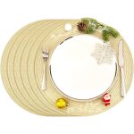 Ershi - helena lot de 6 sets de table lavables pour salle  manger, cuisine, mariage, fte, mariage dor[1096] ...