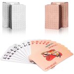 Ershi - jeux de cartes poker - rose et silver etanches en plastique jeu de cartes 54, playing cards - ...