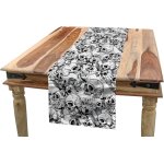 Ershi - le jour des morts chemin de table, sketch crne mort, rectangulaire dcoratif pour salle  manger, ...