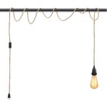 Ershi - kit de cordon de lumire suspendue en corde avec prise et interrupteur, 15 pieds, vintage[477] ...