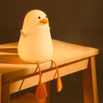 Ershi - lampe canard, ampe mignonne en forme de canard en silicone pour enfants, veilleuse rechargeable ...
