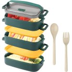 Ershi - lunch box, etanche trois couche bento box, boite dejeuner hermtique avec fourchette cuillre, ...
