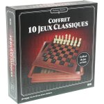 Ershi - - mallette multi jeux en bois - 10 jeux de socit classiques famille pour enfants ds 6 ans ...