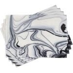 Ershi - marbre lot de sets de table en 4 pices, trippy formes inhabituelles, tissu lavable pour salle ...