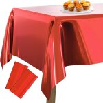 Ershi - nappe en aluminium rouge, lot de 2 nappes rectangulaires de 54 x 108 pouces, nappe en aluminium ...