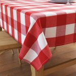Ershi - nappe carre en coton (140x140 cm) carreaux rouges buffle nappe dcorative[3563]