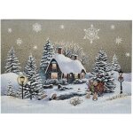 Ershi - nappe, chemin de table, set de table, housse de coussin, tapisserie de nol, motif village d'hiver, ...