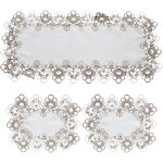 Ershi - nappe creusée, chemin de table rectangulaire, en tissu jacquard, convient pour la maison, les ... Ershi - nappe creusée, chemin de table rectangulaire, en tissu jacquard, convient pour la maison, les ...