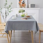 Ershi - nappe rectangulaire 140 x 240 cm - gris nappe en mlange de coton 250 g / m adapte pour une ...