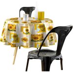 Ershi - , nappe ronde (diamtre 160 cm) sunflower, pvc photoprint[1890]