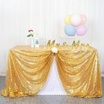 Ershi - nappe en sequins rectangulaire 125x180 cm, brillante or pour les ftes, couvre - table scintillant ...
