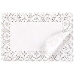 Ershi - napperons rectangulaires en dentelle en papier (paquet de 200), blanc, 29 x 18 cm[4494]
