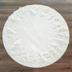 Ershi - napperon rond lgant en dentelle jacquard blanche, nappe isolante pour dcoration de maison, ...