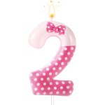 Ershi - noeud rose bougie anniversaire numro, bougies d'anniversaire rose dcoration de fte d'anniversaire ...