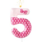 Ershi - noeud rose bougie anniversaire numro, bougies d'anniversaire rose dcoration de fte d'anniversaire ...
