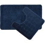 Ershi - orkney ensemble tapis de bain et contour wc antidérapant, polypropylène, bleu marine, 50 x 80 ... Ershi - orkney ensemble tapis de bain et contour wc antidérapant, polypropylène, bleu marine, 50 x 80 ...