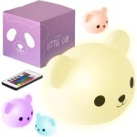 Ershi - ourson - veilleuse de chambre d'enfant - usb - c rechargeable avec tlcommande - lumire multicolore ...