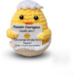 Ershi - poulet positive, poulet positive en franais, peluche poupes avec carte positive, motivantes ...