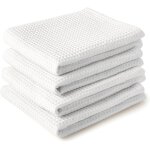 Ershi - serviettes de cuisine et gants de toilette en coton white torchon textur et  tissage plat ensemble ...