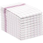 Ershi - set de 10 torchons de cuisine, coton, 50x70 cm, rouge  carreaux[1673]