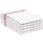 Ershi - set de 5 torchons de cuisine, coton, 50x70 cm, rouge  carreaux[1676]
