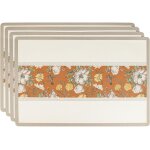 Ershi - sets de table en cuir pu lot de 4 sets de table imperméables napperons floraux orange tapis de ... Ershi - sets de table en cuir pu lot de 4 sets de table imperméables napperons floraux orange tapis de ...