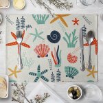 Ershi - set de table lavable pour enfant - 30 x 40 cm - motif toile de mer - 40 x 30 cm - pour table ...