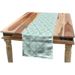 Ershi - teal et blanc chemin de table, dtail floral mosaic, rectangulaire dcoratif pour salle  manger, ...