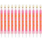Eryi - 12 pices 9, 5 cm bougies d'anniversaire princesse, bougies gteau thme princesse rose avec des ...
