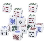 Eryi - 16 pices ds de poker blancs 16mm - accessoires de jeu de socit en acrylique - ds de poker ...